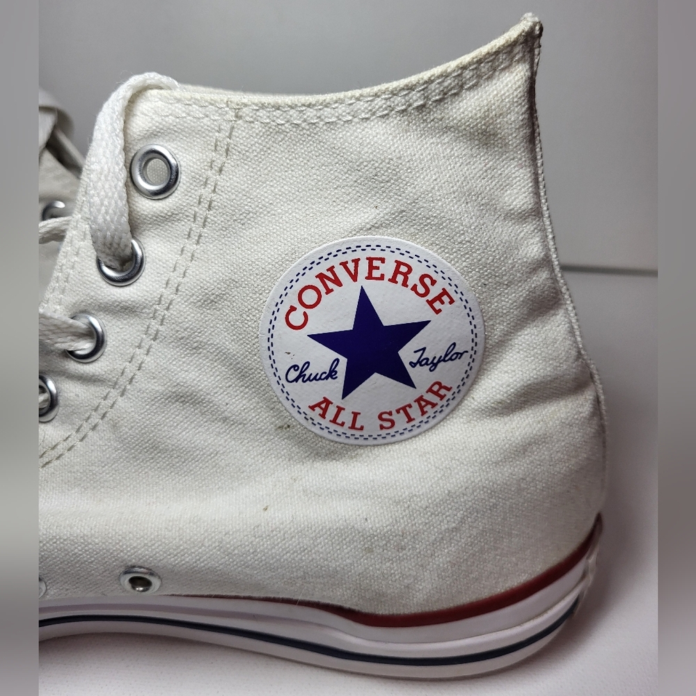 Converse Chuck Taylor All-Star High Top White Sneakers Women's 10.5 Men's 8.5 - Picture 7 of 12